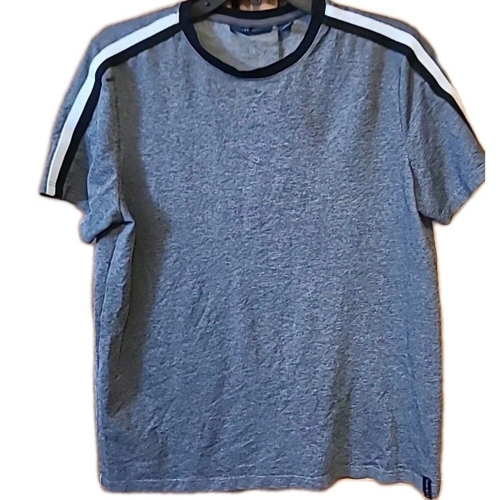 Perry Ellis* Mens M*  GRAY Crew Neck Pocket T-Shirt Cotton Blend